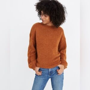 Madewell Cable-Sleeve Boatneck Sweater
